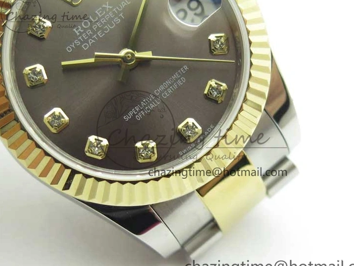 0112 SoftTouch Datejust 31mm 278273 SS YG BP Maker Best Edition Gray Diamonds Dial on SS YG Oyster Bracelet 2715